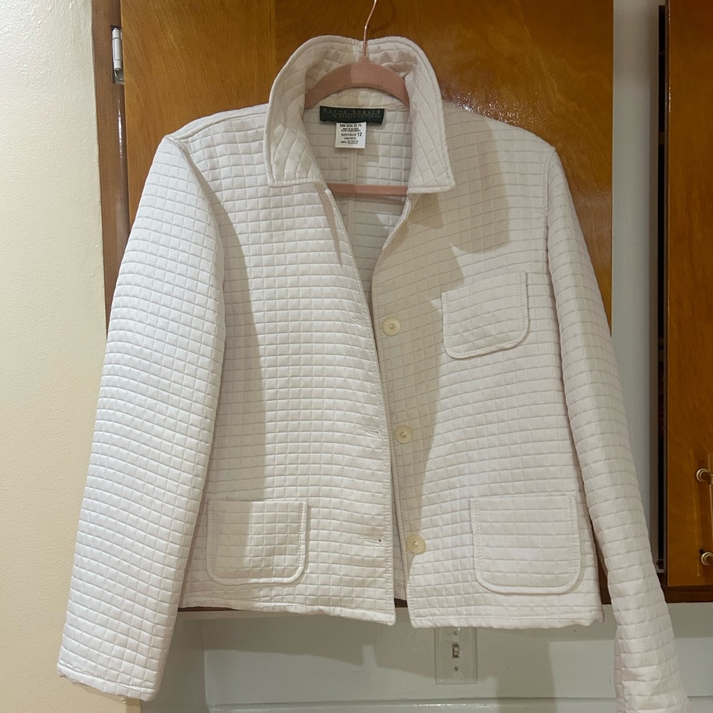 Ivory Quilted Harve Bernard Lightweight Jacket